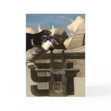 Carte de voeux le chien volant