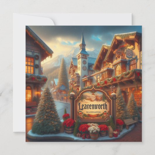 Carte de voeux Leavenworth Washington Blank (Devant)