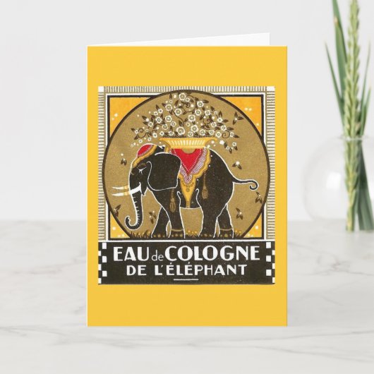 Carte de voeux l'elephant de l'Eau de Cologne De (Devant)