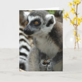 Carte de voeux Lemur Monkey (Fleur jaune)