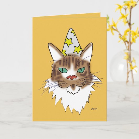 Carte de voeux Leo (Fleur jaune)