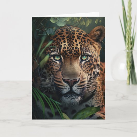 Carte de voeux Leopard (Devant)