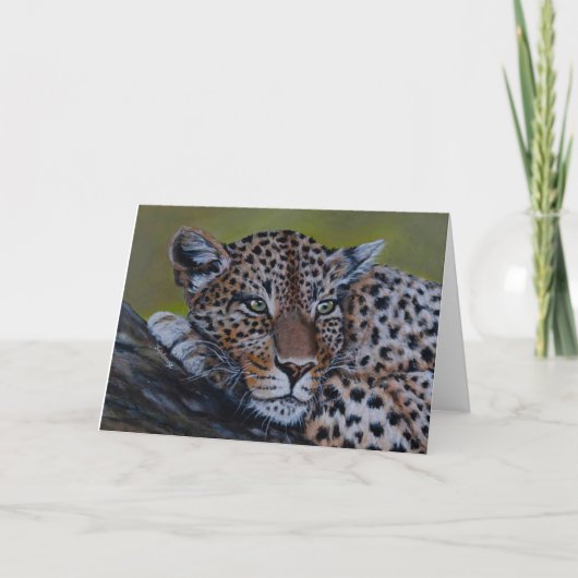 Carte de voeux Leopard Blank (Devant)