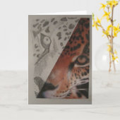 Carte de voeux Leopard vide à l'intérieur (Fleur jaune)