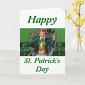 Carte de voeux Leprechaun (Fleur jaune)