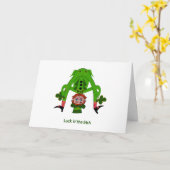 Carte de voeux Leprechaun - Saint Patrick's Day (Fleur jaune)