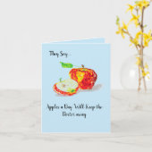 Carte de voeux : Les pommes gardent le Dr. (Fleur jaune)