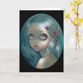 Carte de voeux "Les yeux au ciel" (Fleur jaune)