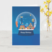 Carte de vœux Let It Snow (Globe) (Fleur jaune)