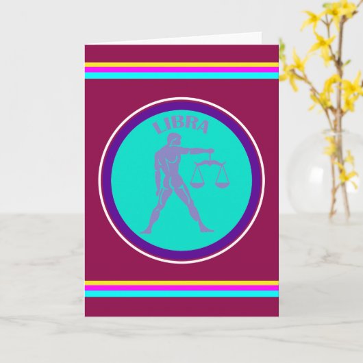 Carte de vœux Libra (Fleur jaune)