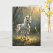Carte de vœux Licorne First Light Kin (Fleur jaune)