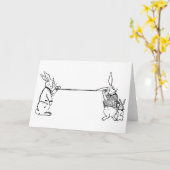 Carte de voeux "Ligne téléphonique de lapin" (Fleur jaune)