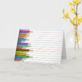 Carte de voeux - Lignes de crayon couleur (Fleur jaune)