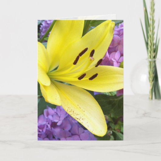 Carte de voeux Lily et Lavender Hydrangea (Devant)