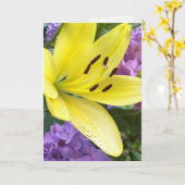 Carte de voeux Lily et Lavender Hydrangea (Fleur jaune)