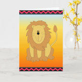 Carte de voeux Lion (Fleur jaune)