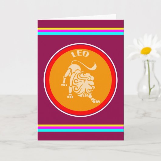 Carte de vœux Lion (Petite plante)
