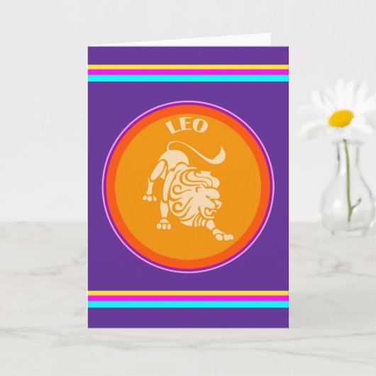 Carte de vœux Lion (Petite plante)