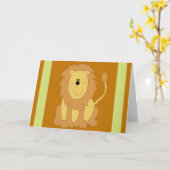 Carte de voeux Lion (Fleur jaune)