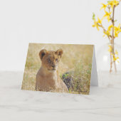Carte de voeux Lion Cub (Fleur jaune)