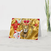 Carte de vœux Lion de Juda Agneau de Dieu (Devant)