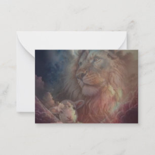 Carte de voeux Lion et Agneau