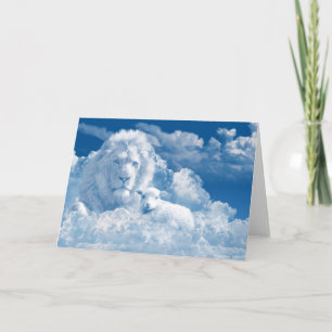 Carte de voeux Lion et Agneau