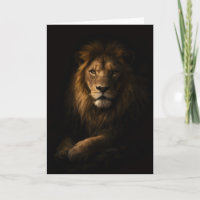 Carte de vœux Lion majestueux