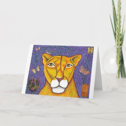 Carte de voeux lioness (Devant)