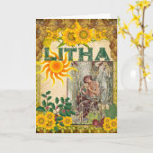 Carte de voeux Litha Summer Solstice Pagan (Fleur jaune)