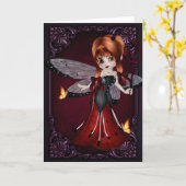 Carte de voeux Little Devil Ladybug Design 3 (Fleur jaune)
