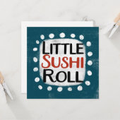 Carte de voeux Little Sushi Roll (Devant/Arrière en situation)