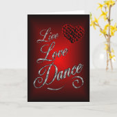Carte de voeux Live, Love, Dance (Fleur jaune)