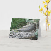 Carte de voeux Lizard de couleur bleue (Fleur jaune)