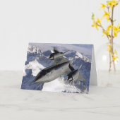 Carte de voeux Lockheed SR-71B Blackbird (Fleur jaune)