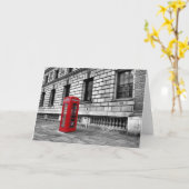 Carte de voeux London Red Phone Box (Fleur jaune)