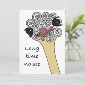 Carte de vœux Long time no see (Debout devant)