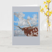 Carte de voeux Longhorn (Fleur jaune)