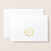 Carte de voeux Longhorn Skull Gold Foil Blank (Derrière avec enveloppe)