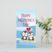 Carte de voeux longue de Valentine Penguin Pair (Debout devant)