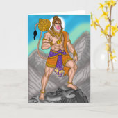 Carte de voeux Lord Hanuman (Fleur jaune)