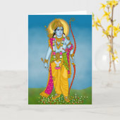 Carte de vœux Lord Ram – Art mural divin (Fleur jaune)