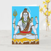 Carte de vœux Lord Shiva (Fleur jaune)
