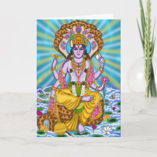 Carte de voeux Lord Vishnu (Devant)