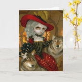 Carte de voeux "Loup-Garou : d'Automne" (Fleur jaune)