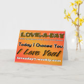 Carte de vœux Love A Day-Orange (Fleur jaune)
