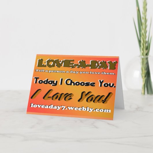 Carte de vœux Love A Day-Orange (Devant)