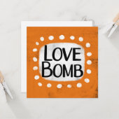 Carte de voeux Love Bomb (Devant/Arrière en situation)