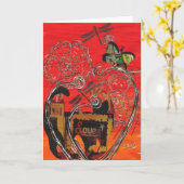 Carte de voeux Love Cat and Butterfly (Fleur jaune)