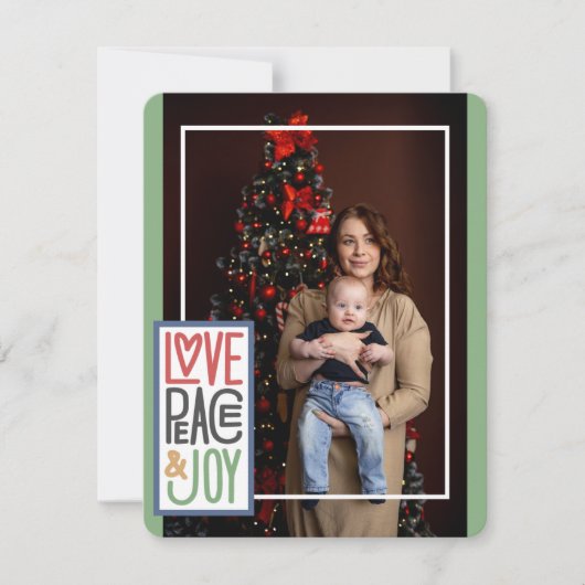 Carte de vœux Love Peace & Joy (ajoutez votre prop (Devant)